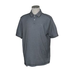 Tommy Bahama XL Men's Short Sleeve Polo Gray Logo Chest Supima Cotton Blend EUC